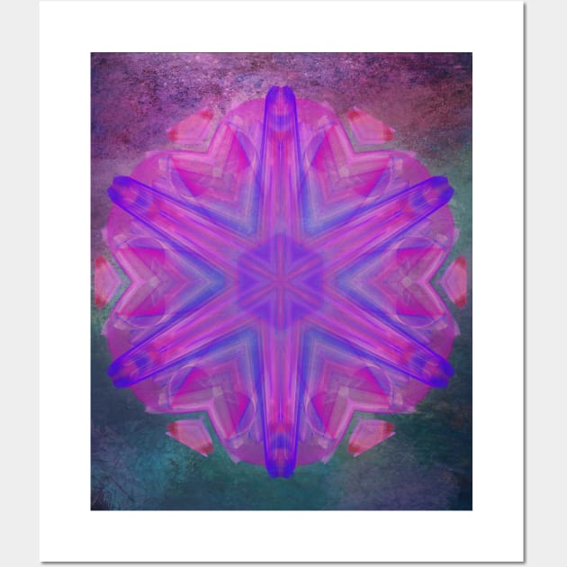 Vibrant fractal jewel kaleidoscope Wall Art by hereswendy